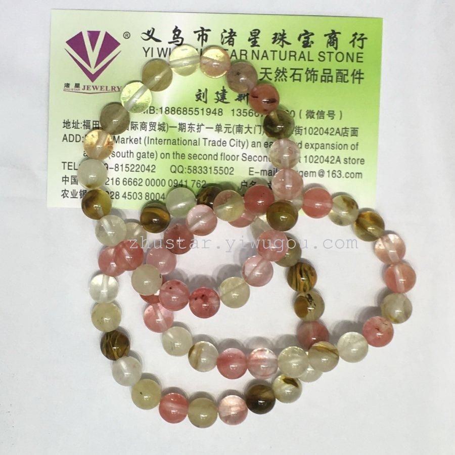 Natural stone jewelry, amethyst, turquoise, agate color, white crystal, watermelon Bracelet