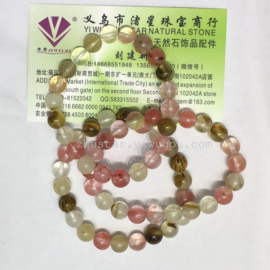 Natural stone jewelry, amethyst, turquoise, agate color, white crystal, watermelon Bracelet