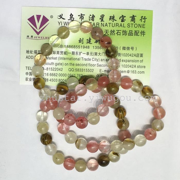 Natural stone jewelry, amethyst, turquoise, agate color, white crystal, watermelon Bracelet