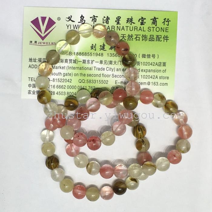 Natural stone jewelry, amethyst, turquoise, agate color, white crystal, watermelon Bracelet