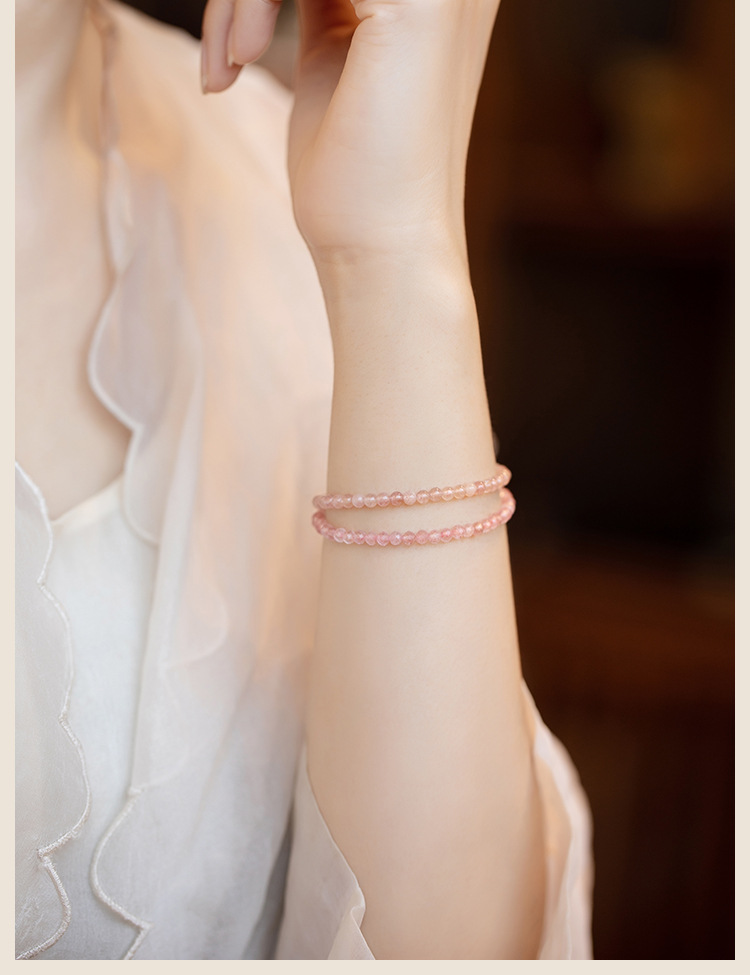 3mm Strawberry Quartz Bracelet Women's Pink Crystal Bracelet Women's Ultra-Fine Attracting Male Crystal Bracelet Gifts for Girlfriend Bracelet 3mm Strawberry Quartz Bracelet Women's Pink Crystal Bracelet Women's Ultra-Fine Attracting Male Crystal Bracelet Gifts for Girlfriend Bracelet