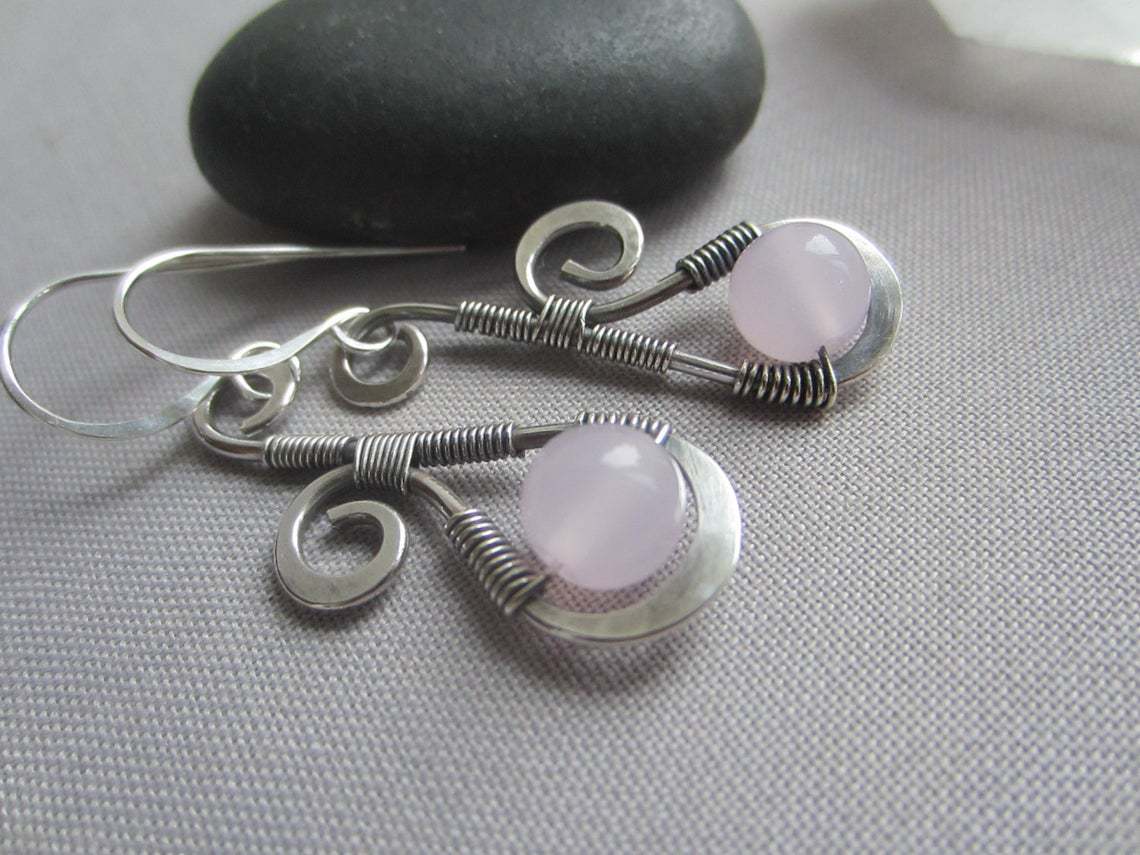 Rong Yuomei New Artisan Creative Amazon Bluestone Earrings Vintage Silver String Pink Crystal Natural Stone Earrings Rong Yuomei New Artisan Creative Amazon Bluestone Earrings Vintage Silver String Pink Crystal Natural Stone Earrings