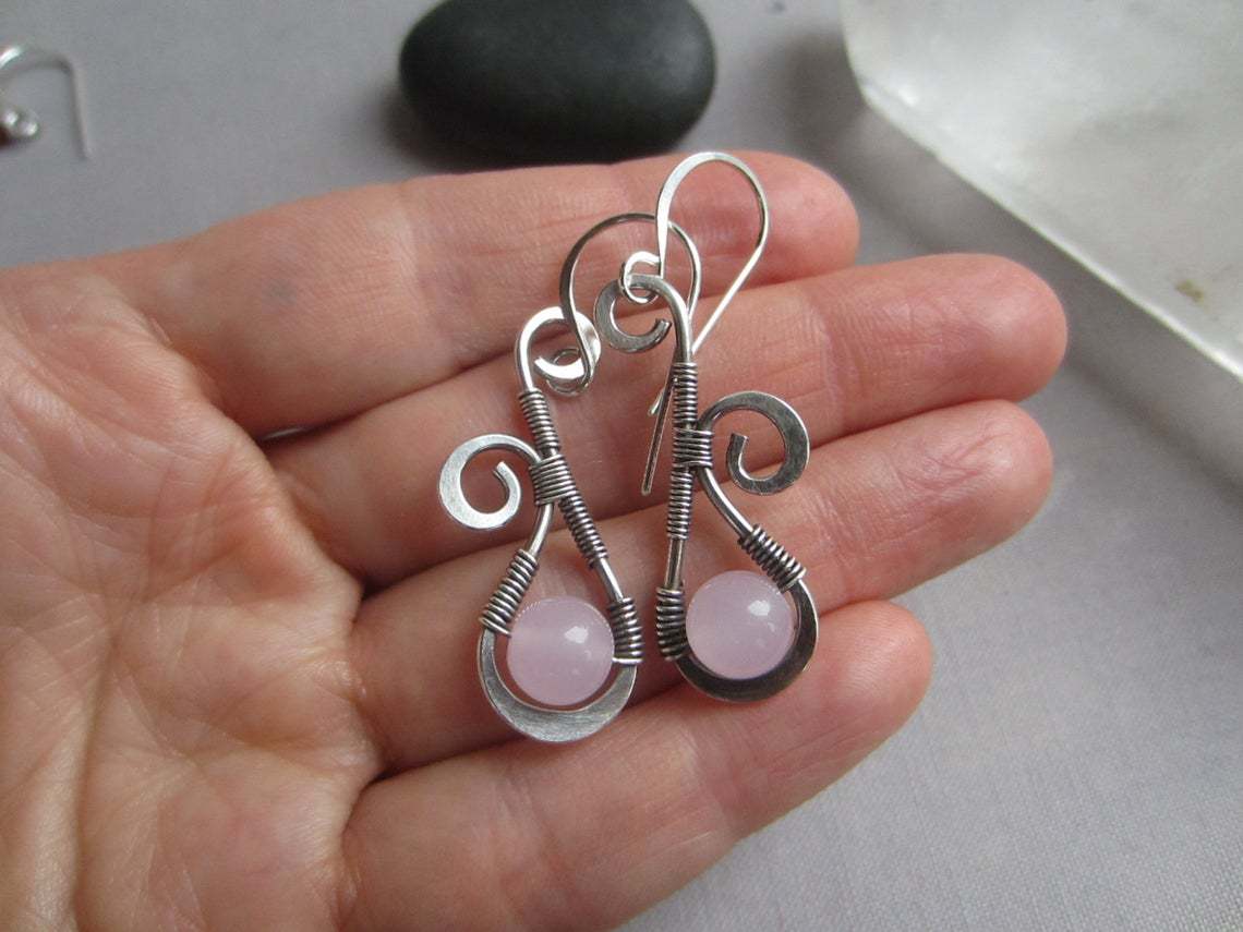 Rong Yuomei New Artisan Creative Amazon Bluestone Earrings Vintage Silver String Pink Crystal Natural Stone Earrings Rong Yuomei New Artisan Creative Amazon Bluestone Earrings Vintage Silver String Pink Crystal Natural Stone Earrings