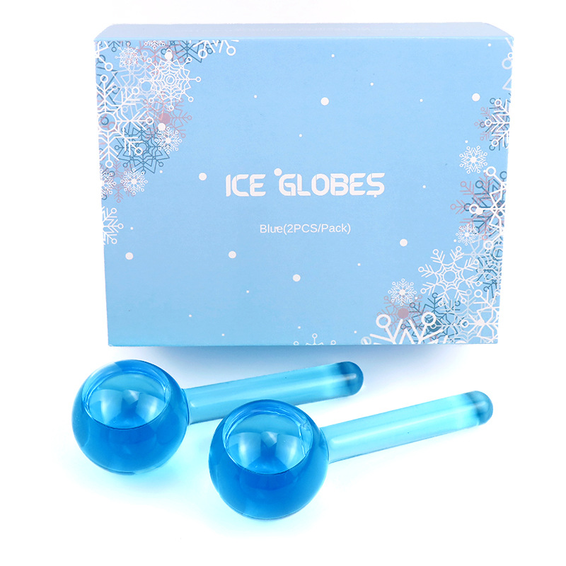 Spot Amazon Ice Hockey Beauty Ball Pink Crystal Ice Hockey Ice Therapy Facial Massage Glass Beauty Ball Ice Wave Ball