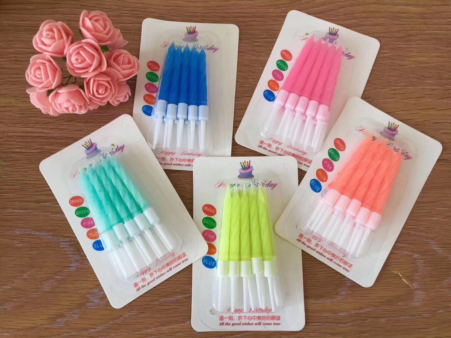Crystal Birthday Candle Thread Pink Birthday Party Candle Smoke-Free Colorful Romantic Small Candle