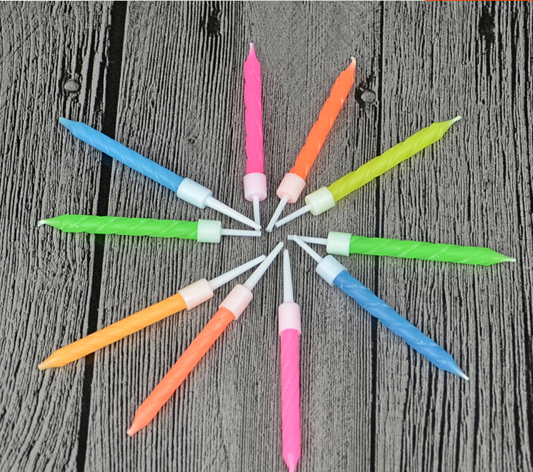 Crystal Birthday Candle Thread Pink Birthday Party Candle Smoke-Free Colorful Romantic Small Candle