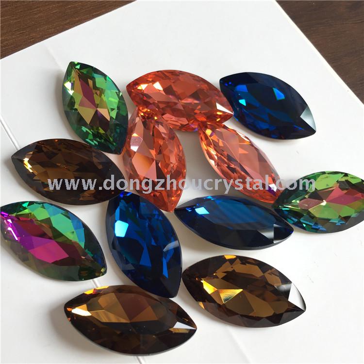 Deep pink horse eye-tip shaped diamond crystal flower jewelry accessories shoe - bag accessories