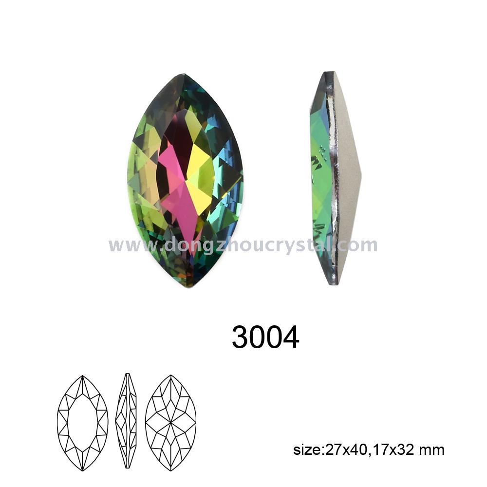Deep pink horse eye-tip shaped diamond crystal flower jewelry accessories shoe - bag accessories