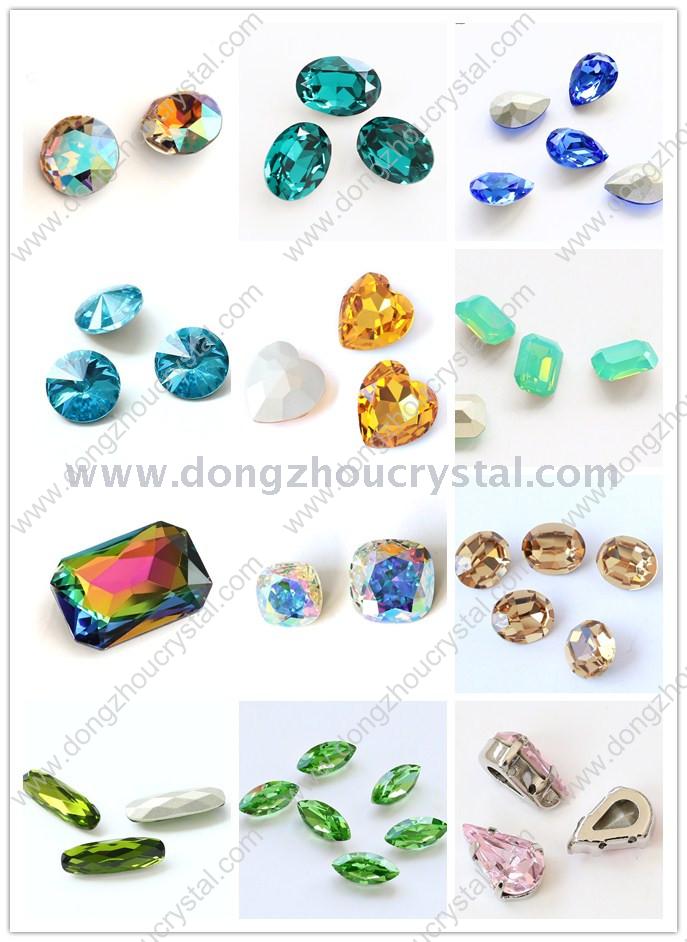 Deep pink horse eye-tip shaped diamond crystal flower jewelry accessories shoe - bag accessories