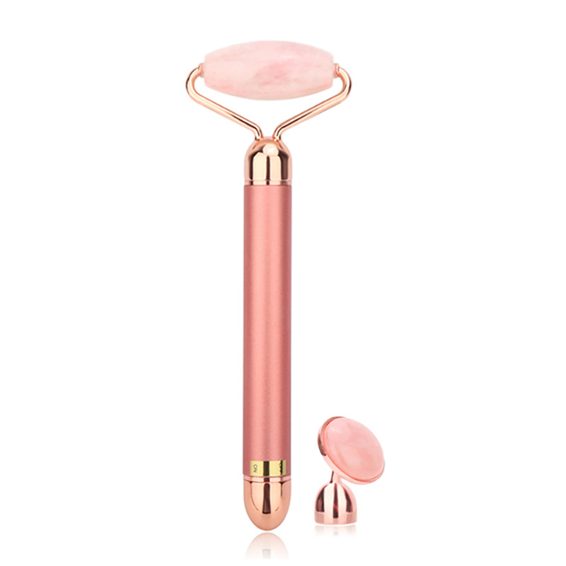 Beauty Instrument Facial Massager Electric ThreeinOne Natural Pink Crystal Jade Roller Beauty Bar Lifting Stick Whole