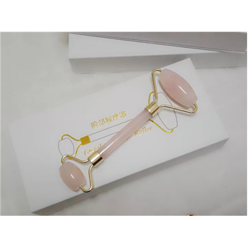 Hot Selling Jade Roller Pink Crystal Massager Facial Face Eye Beauty Massage Stick Cross-Border Direct Selling Supply Wholesale