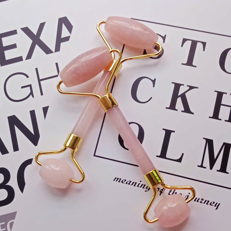 Hot Selling Jade Roller Pink Crystal Massager Facial Face Eye Beauty Massage Stick Cross-Border Direct Selling Supply Wholesale Hot Selling Jade Roller Pink Crystal Massager Facial Face Eye Beauty Massage Stick Cross-Border Direct Selling Supply Wholesale