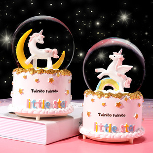 Factory New Style Pink Santa Claus Crystal Ball Snow Send Girlfriend Music Box Christmas Gift Decoration Wholesale