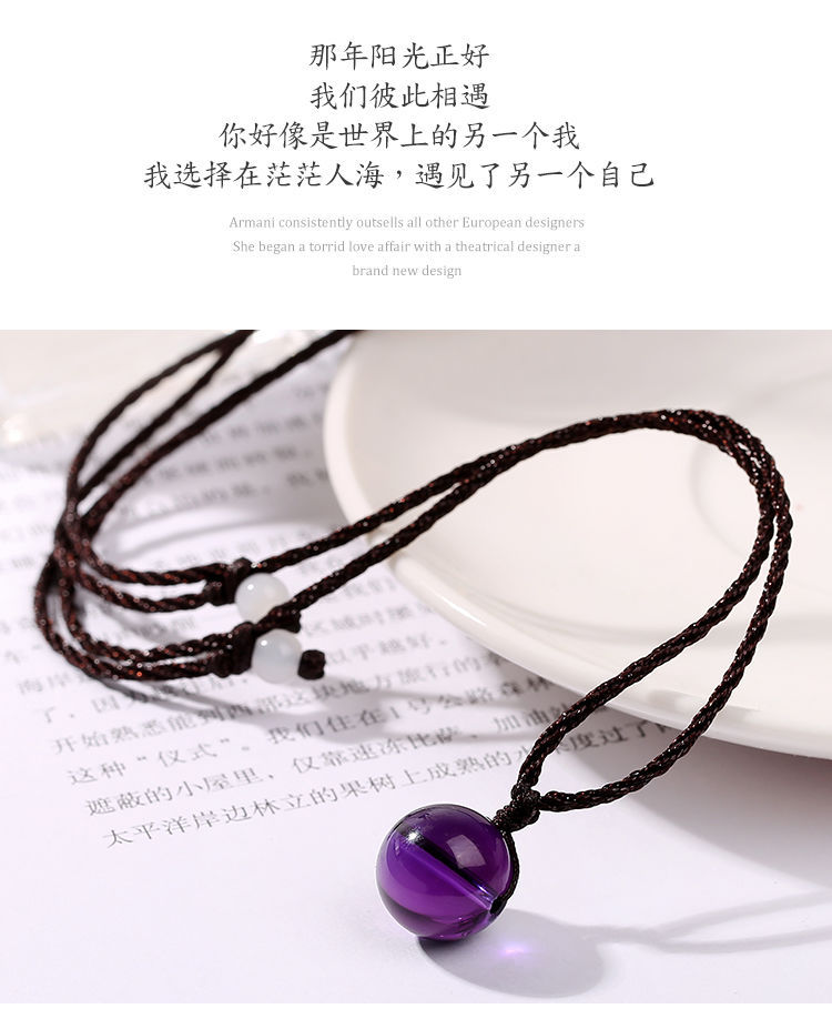 Natural Strawberry Quartz Pink Crystal Amethyst Pendant Clavicle Chain Lucky Attracting Male Student Aid Birthday Gift Female Accessories Natural Strawberry Quartz Pink Crystal Amethyst Pendant Clavicle Chain Lucky Attracting Male Student Aid Birthday Gift Female Accessories