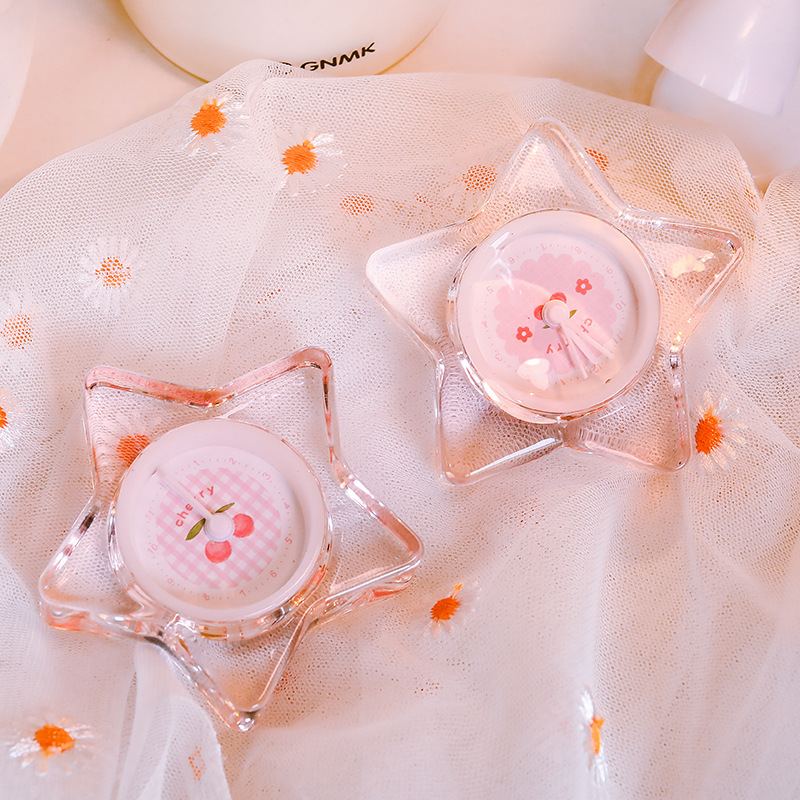 Pink Girl Heart Cute Crystal Transparent Ultra-Quiet Clock Student Alarm Bedroom Multi-Functional Creative Large Volume