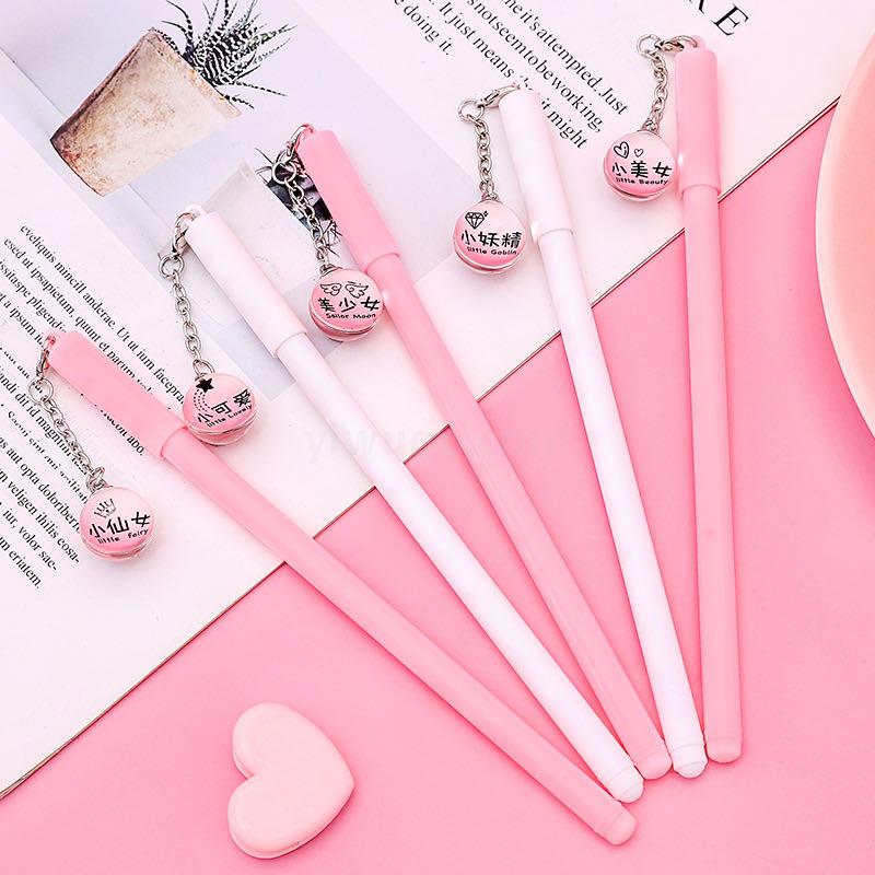 Creative Wholesale Fairy Pendant Gel Pen Pink Crystal Ball Pendant Ball Pen Black Student Stationery Wholesale