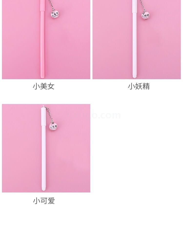 Creative Wholesale Fairy Pendant Gel Pen Pink Crystal Ball Pendant Ball Pen Black Student Stationery Wholesale