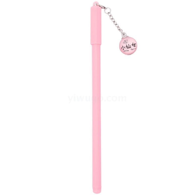 Creative Wholesale Fairy Pendant Gel Pen Pink Crystal Ball Pendant Ball Pen Black Student Stationery Wholesale