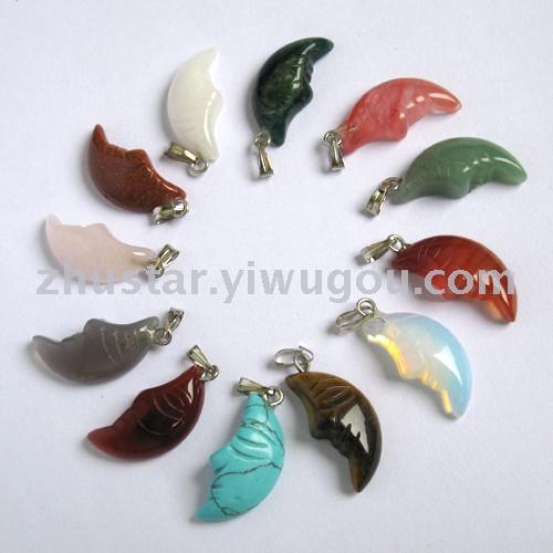 Natural stone, crystal, amethyst, agate, opal, tiger eye stone moon pendant. Natural stone, crystal, amethyst, agate, opal, tiger eye stone moon pendant.