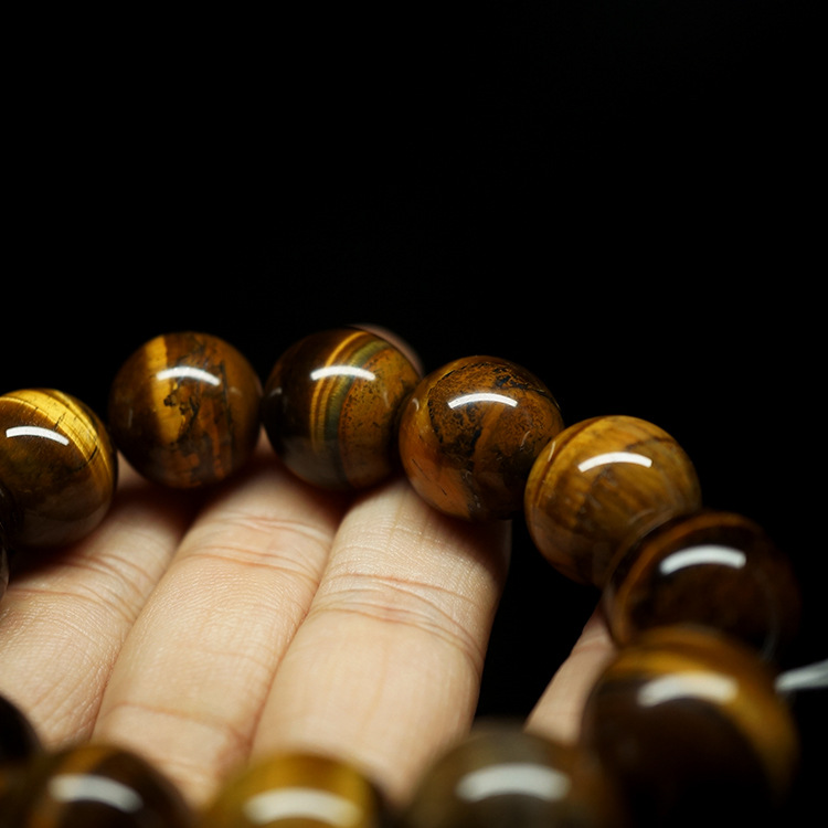 Natural tiger eye stone bracelet yellow tiger eye single circle bracelet manufacturer wholesale