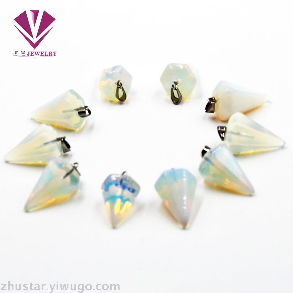 Natural stone opal hexagon pendant, agate, pink crystal, amethyst, tiger eye stone, pine stone, coral
