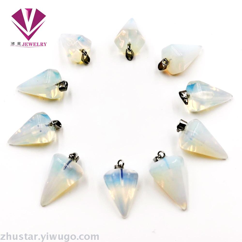 Natural stone opal hexagon pendant, agate, pink crystal, amethyst, tiger eye stone, pine stone, coral