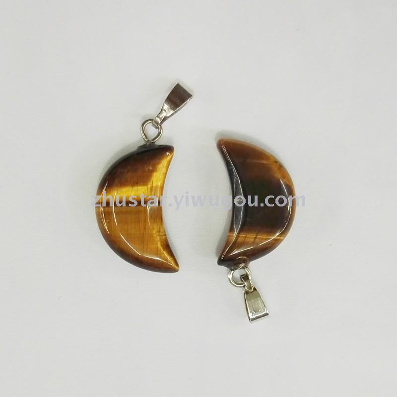 Natural stone, crystal, amethyst, agate, opal, tiger eye stone pendant.