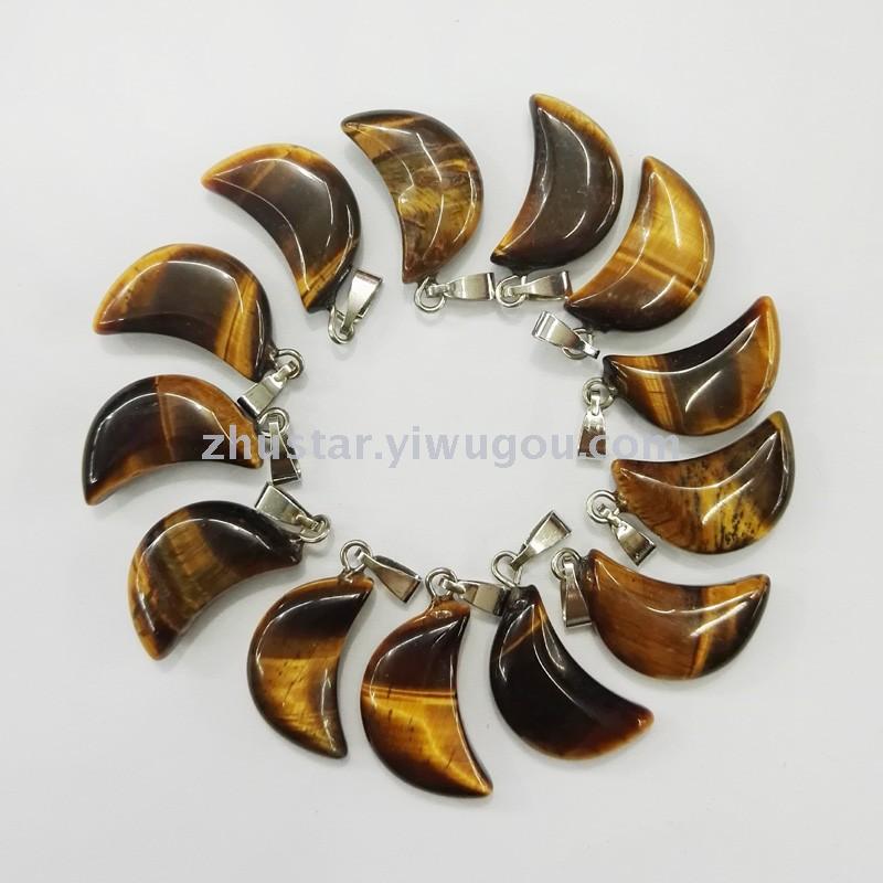 Natural stone, crystal, amethyst, agate, opal, tiger eye stone pendant.
