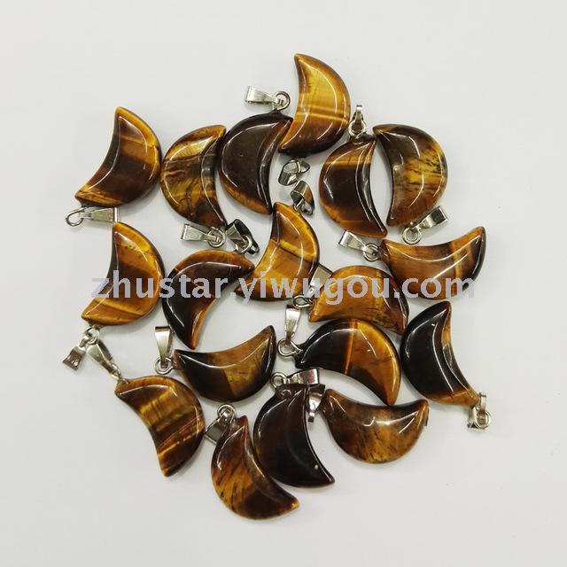 Natural stone, crystal, amethyst, agate, opal, tiger eye stone pendant.