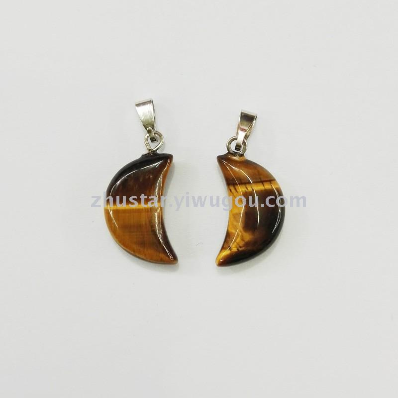 Natural stone, crystal, amethyst, agate, opal, tiger eye stone pendant.