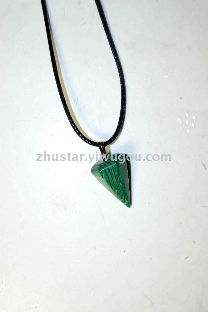 Natural stone, crystal, amethyst, agate, opal, tiger eye stone, hexagon cone pendant.