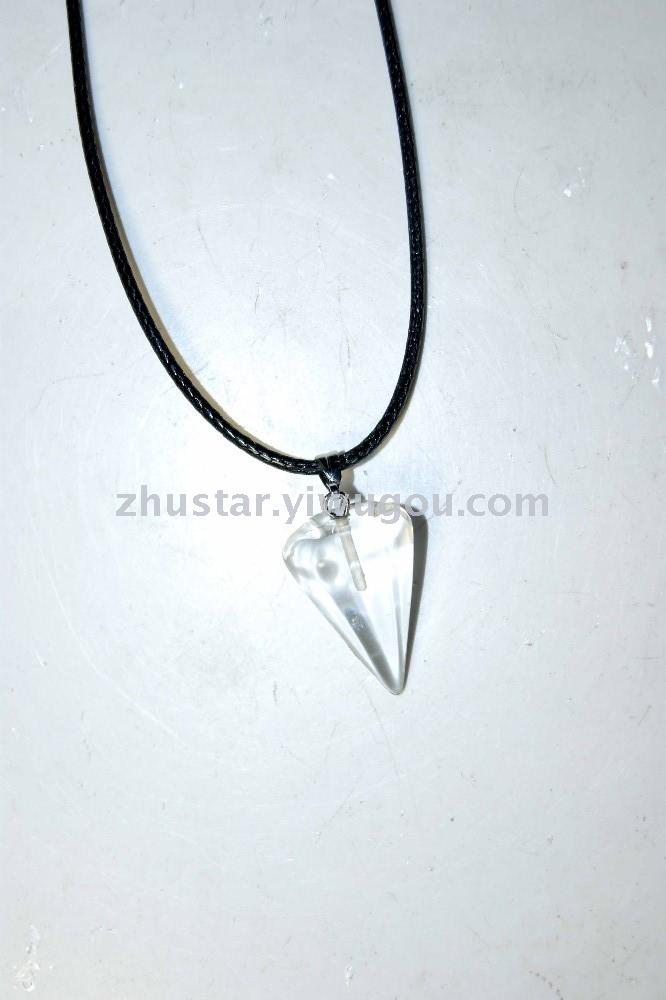 Natural stone, crystal, amethyst, agate, opal, tiger eye stone, hexagon cone pendant.
