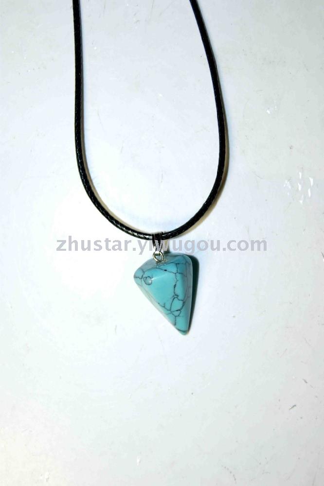 Natural stone, crystal, amethyst, agate, opal, tiger eye stone, hexagon cone pendant.