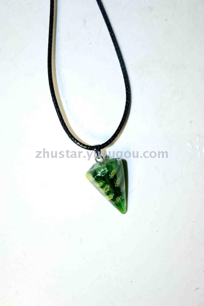Natural stone, crystal, amethyst, agate, opal, tiger eye stone, hexagon cone pendant.