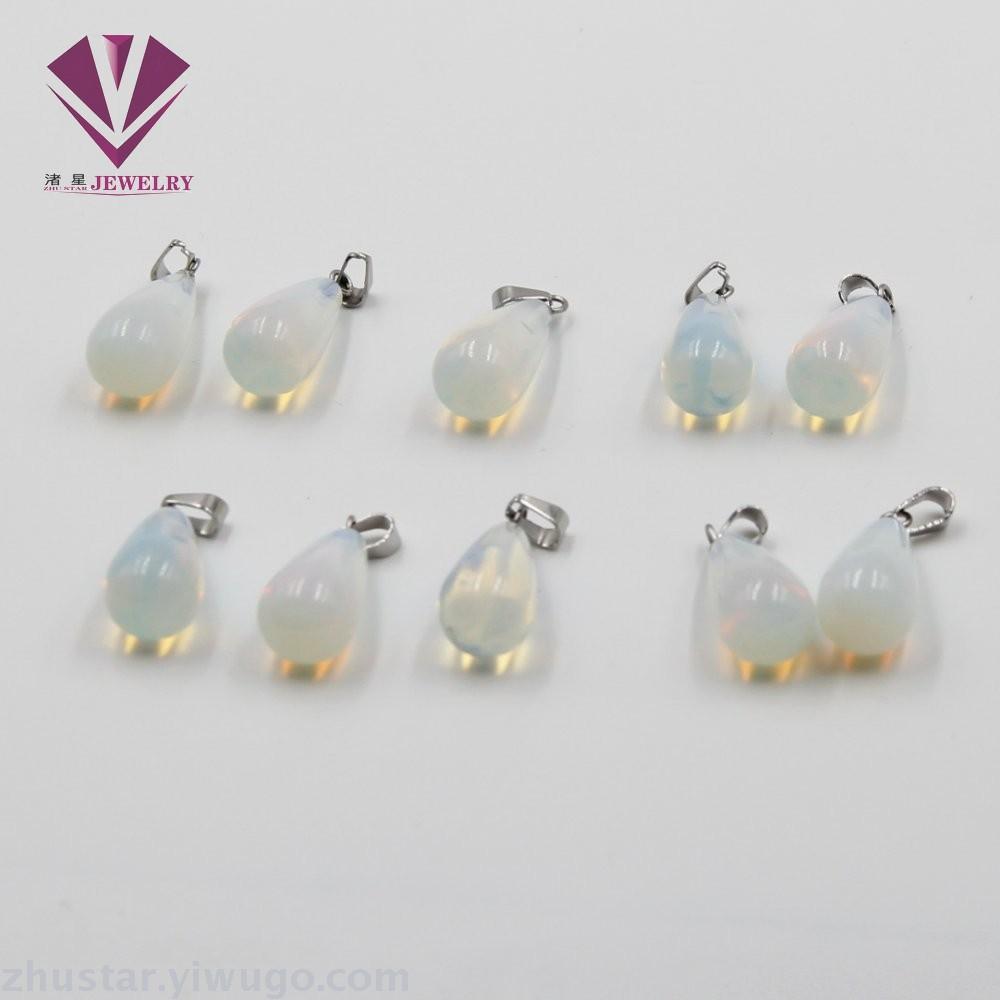 Natural stone opal long drop pendant, agate, powder crystal, amethyst, tiger eye stone, pine stone, coral Natural stone opal long drop pendant, agate, powder crystal, amethyst, tiger eye stone, pine stone, coral