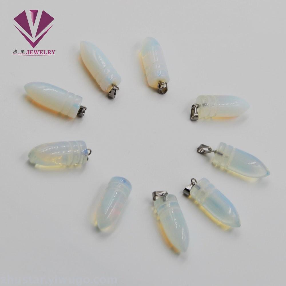 Natural stone protein stone warhead pendant, agate, powder crystal, amethyst, tiger eye stone, pine stone, coral Natural stone protein stone warhead pendant, agate, powder crystal, amethyst, tiger eye stone, pine stone, coral