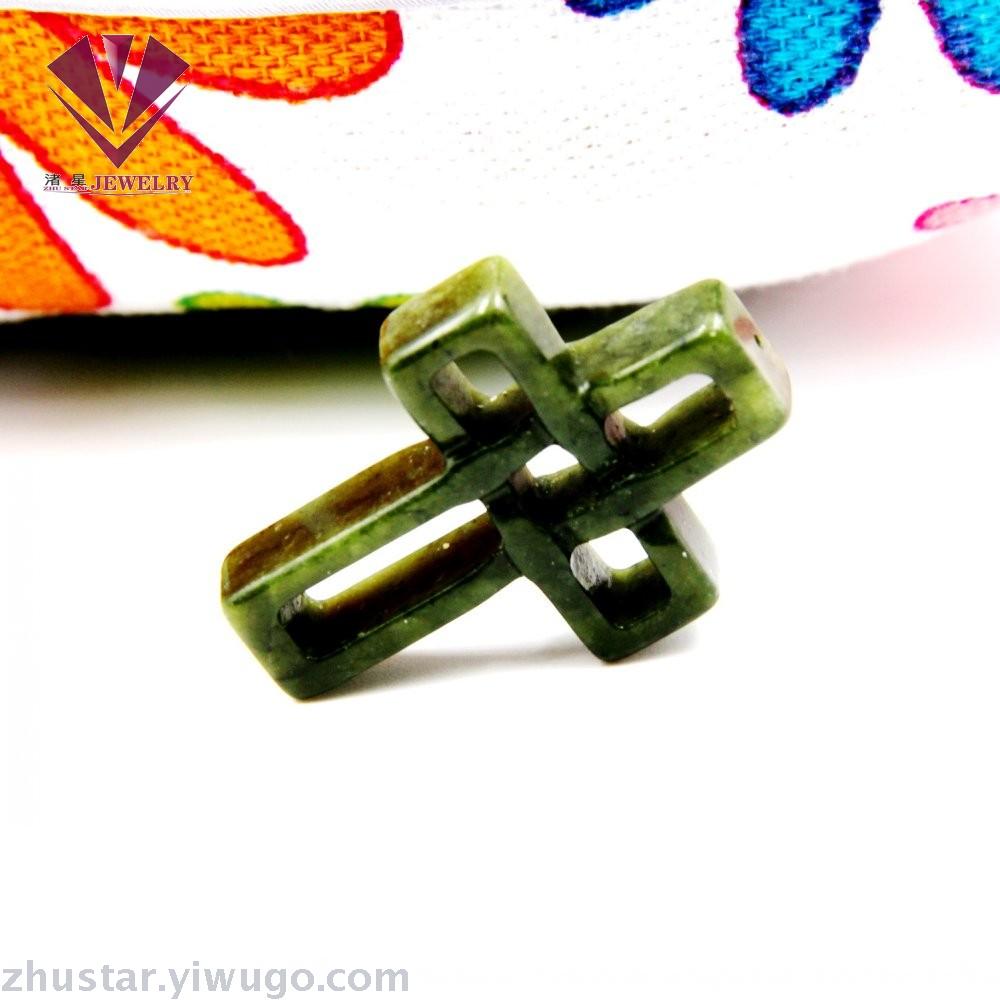 Natural stone southern jade carving cross pendant, agate, powder crystal, amethyst, tiger eye stone, pine stone