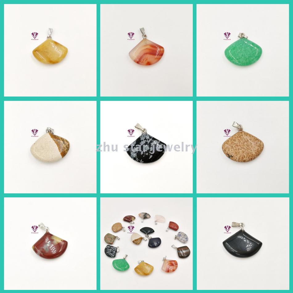 Natural stone tiger eye stone crystal gemstone pendant treatment stone mixed color wholesale sector pendant necklace 