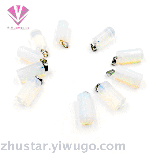 Natural stone opal pendant, agate, pink crystal, amethyst, tiger eye stone, pine stone, red coral