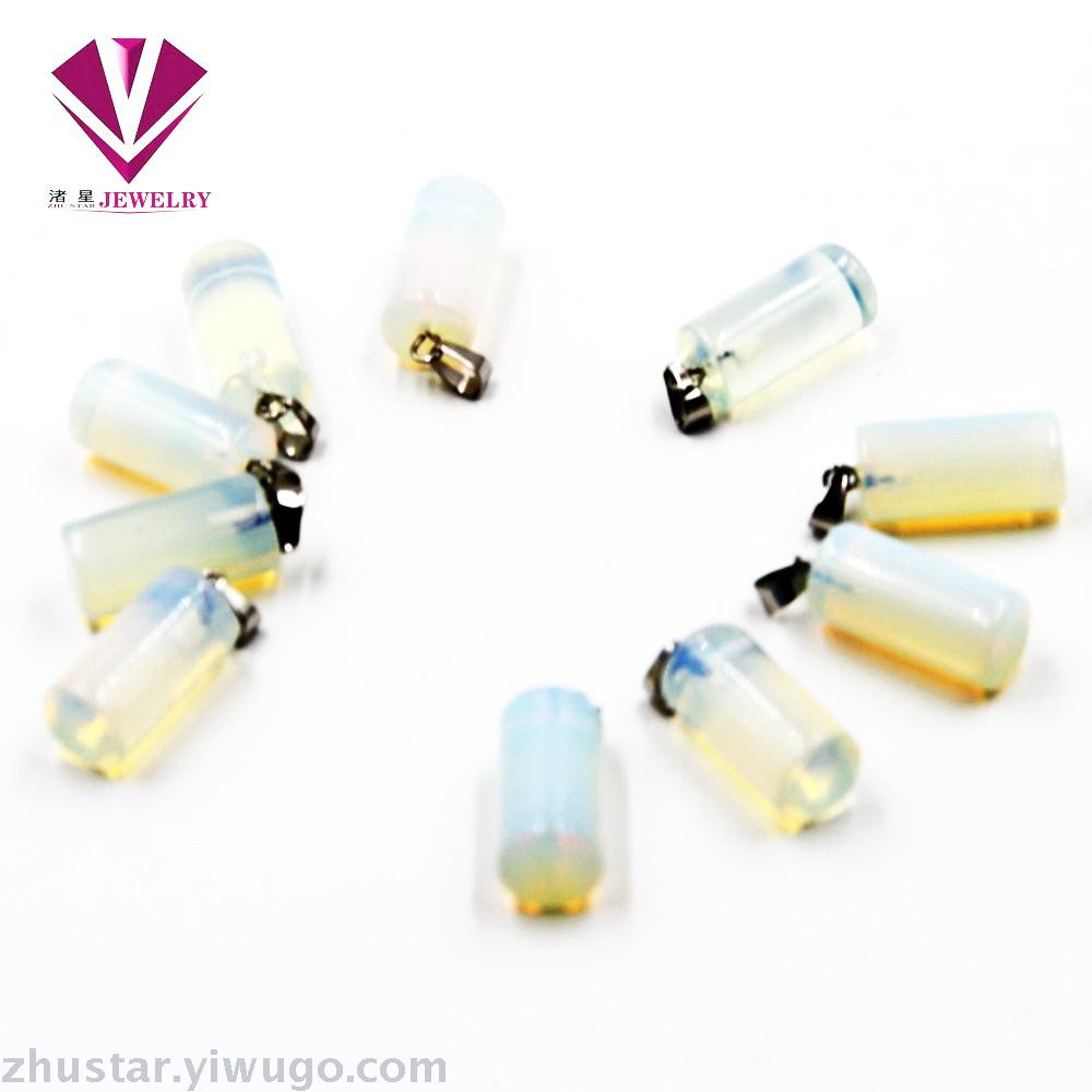 Natural stone opal pendant, agate, pink crystal, amethyst, tiger eye stone, pine stone, red coral