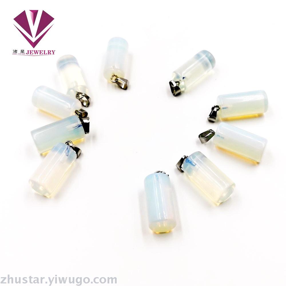 Natural stone opal pendant, agate, pink crystal, amethyst, tiger eye stone, pine stone, red coral