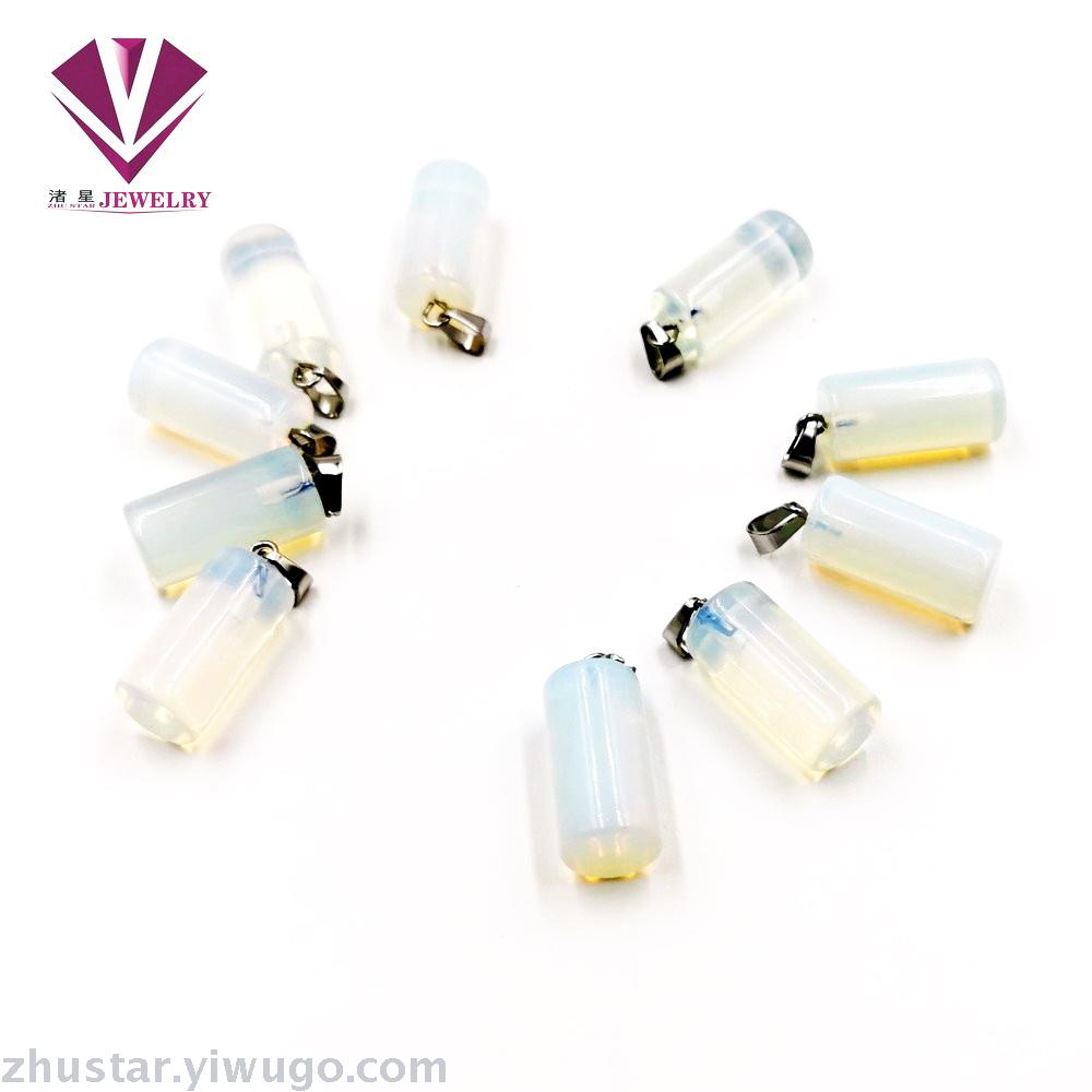Natural stone opal pendant, agate, pink crystal, amethyst, tiger eye stone, pine stone, red coral