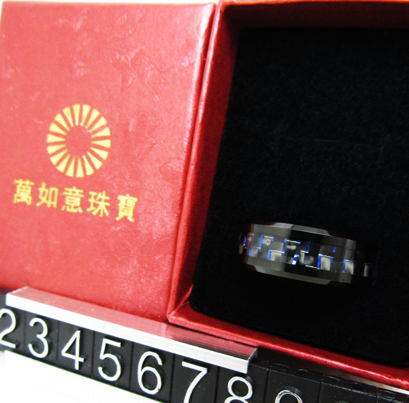 Wanruyi Tungsten Gold Ring Eight Wide Batch Edge Electric Black Inlaid Blue Black Carbon Fiber Foreign Trade Ornament Spot Wanruyi Tungsten Gold Ring Eight Wide Batch Edge Electric Black Inlaid Blue Black Carbon Fiber Foreign Trade Ornament Spot