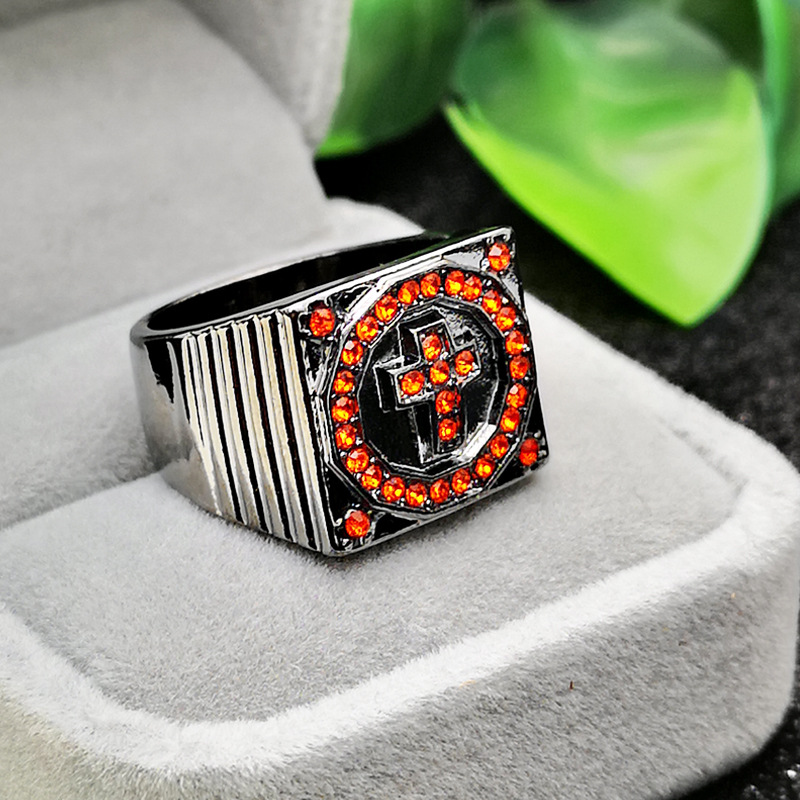 Set ruby, diamond, black and gold ring Set ruby, diamond, black and gold ring