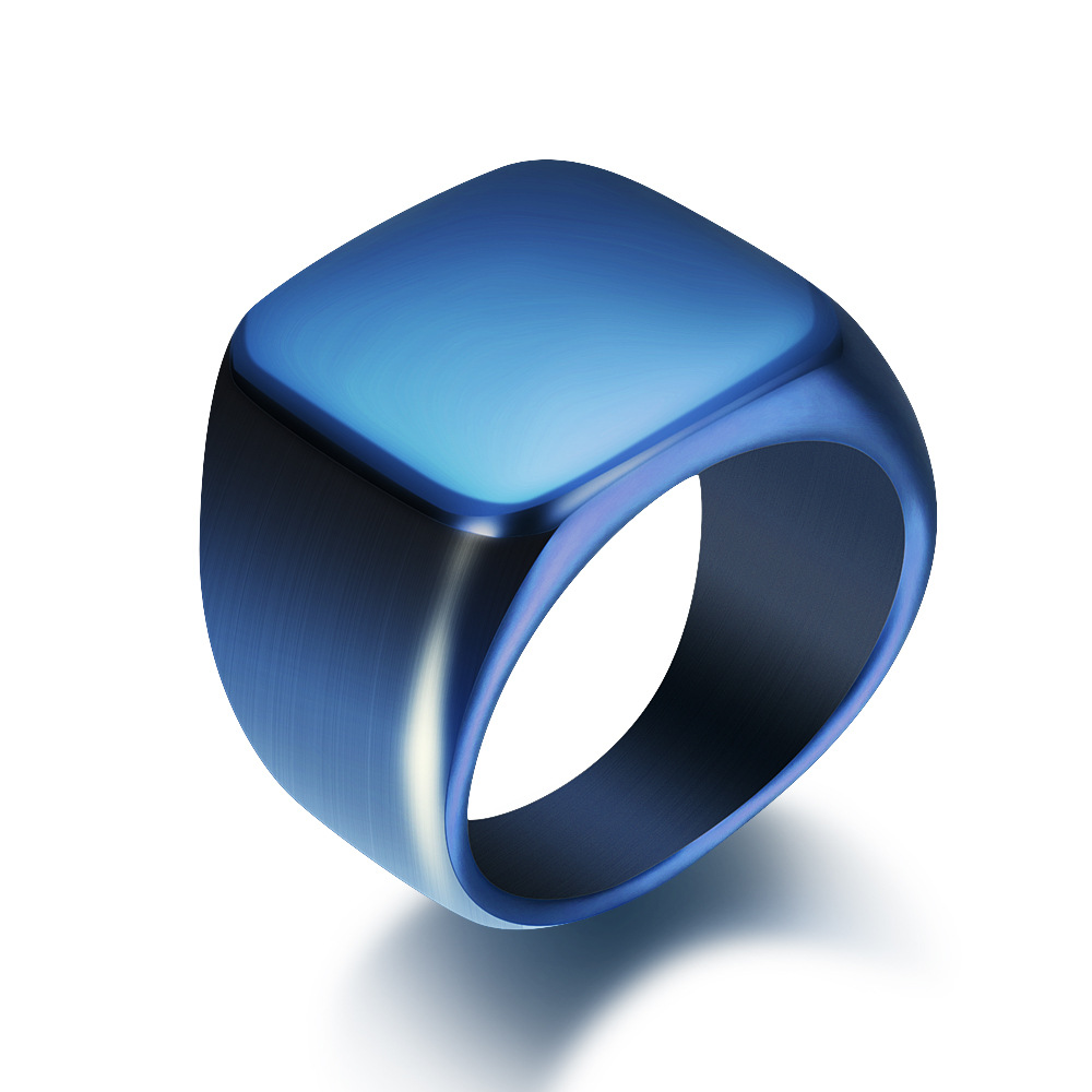 Simple Black Glossy Titanium Steel Ring Stainless Steel Men&#039;s and Women&#039;s Rose Gold Ring Printable Logo Factory Direct Sales