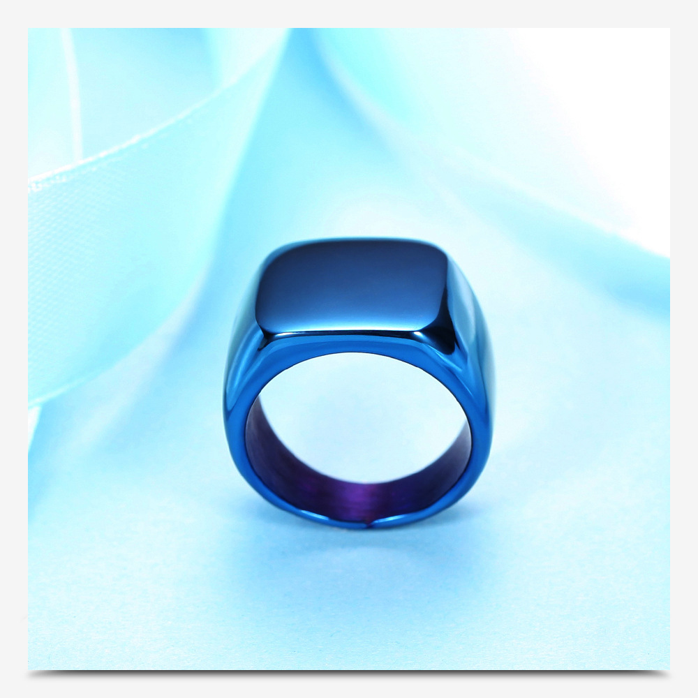 Simple Black Glossy Titanium Steel Ring Stainless Steel Men's and Women's Rose Gold Ring Printable Logo Factory Direct Sales