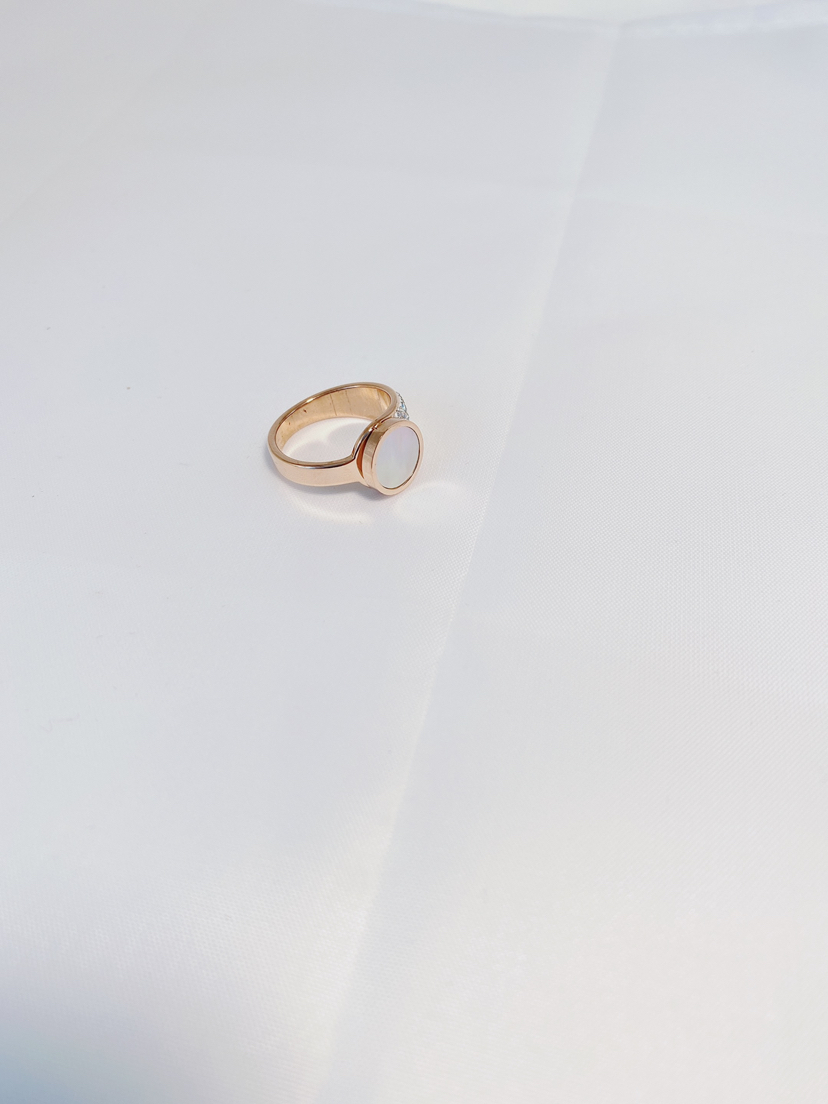 2020 Cool White Fritillaria Titanium Steel Rose Gold Ring Ins Students' Ring Cold Wind Series Fashionable Stylish Women