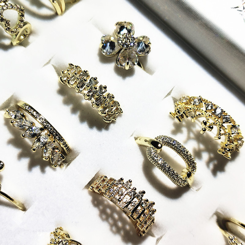 Direct Sales Japanese and Korean Micro-Inlaid Japanese and Korean Hot Sale Copper Plated Real Gold Ring Fashion All-Matching Exquisite and Versatile Personalized Women Direct Sales Japanese and Korean Micro-Inlaid Japanese and Korean Hot Sale Copper Plated Real Gold Ring Fashion All-Matching Exquisite and Versatile Personalized Women