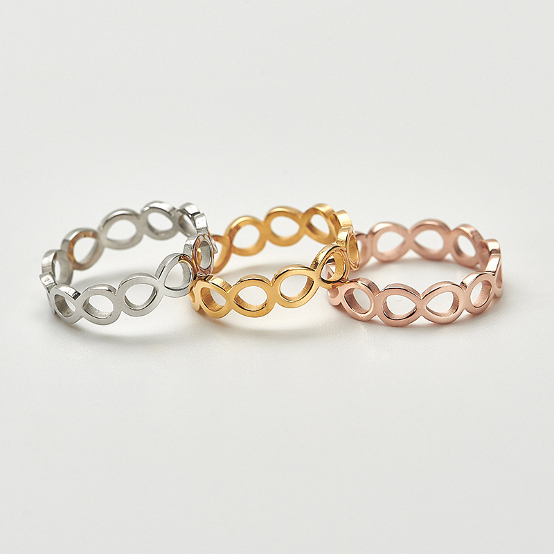 European and American fashion accessories unlimited female titanium steel ring rose gold ring European and American fashion accessories unlimited female titanium steel ring rose gold ring