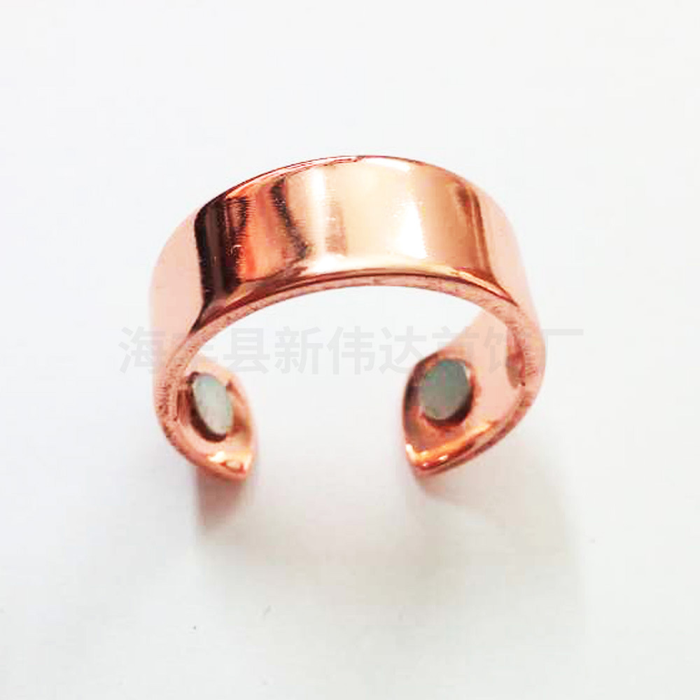 Amazon Spot Personalized European and American Electroplated Rose Gold Ring Men&#039;s Magnetic Health Care Simple Opening Ring Wholesale
